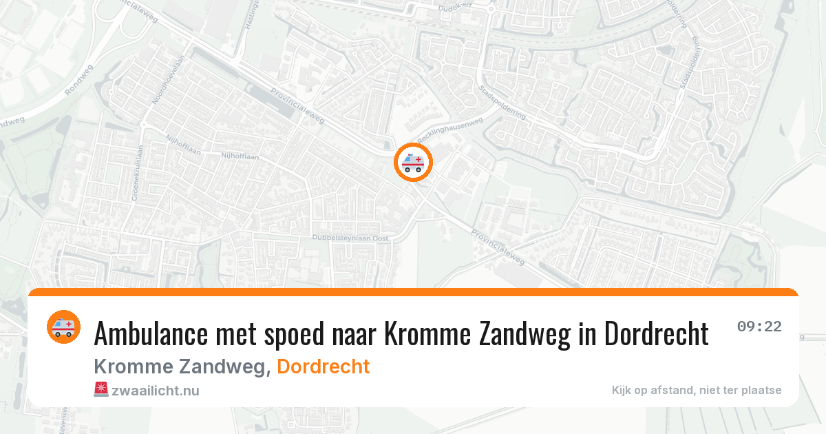 Ambulance met spoed naar Kromme Zandweg in Dordrecht — 26 jul 2026