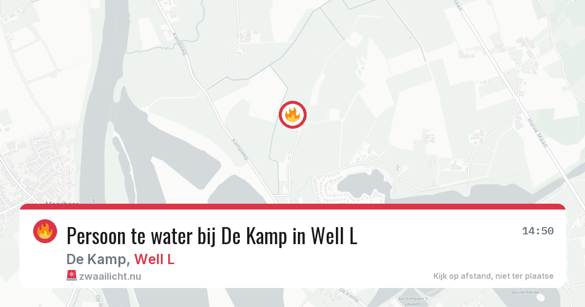 Persoon te water bij De Kamp in Well L — 24 mei 2026