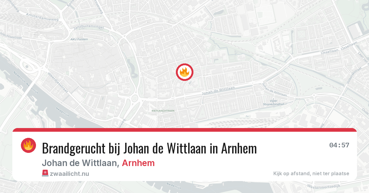 Brandgerucht bij Johan de Wittlaan in Arnhem — 23 mrt 2026