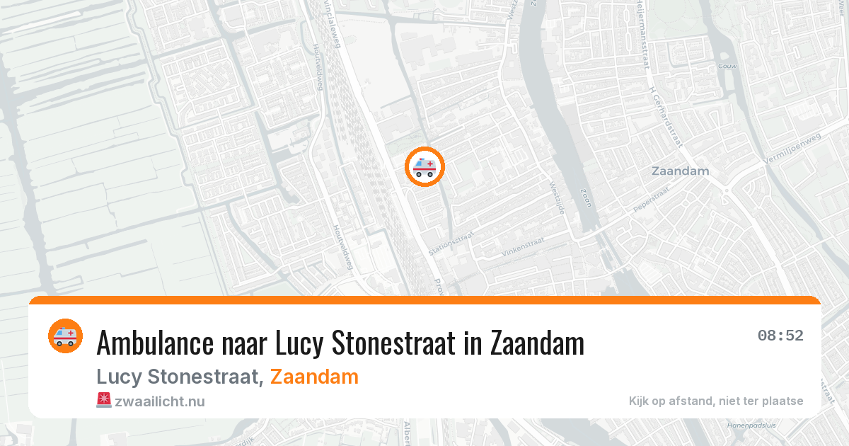 Ambulance naar Lucy Stonestraat in Zaandam — 6 jun 2026