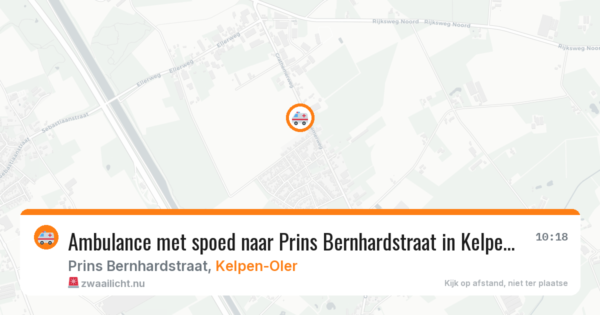 Ambulance met spoed naar Prins Bernhardstraat in Kelpen-Oler — 9 jul 2026