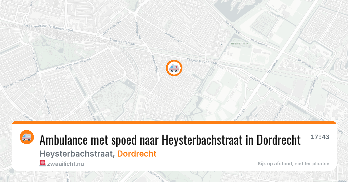 Ambulance met spoed naar Heysterbachstraat in Dordrecht — 28 mrt 2026