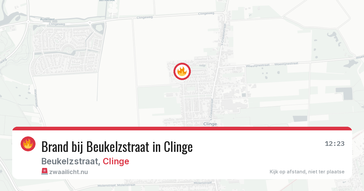 Brand bij Beukelzstraat in Clinge — 16 jul 2026