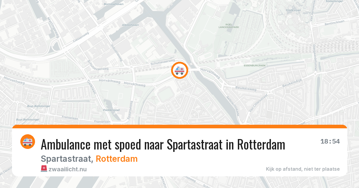 Ambulance met spoed naar Spartastraat in Rotterdam — 19 jul 2026