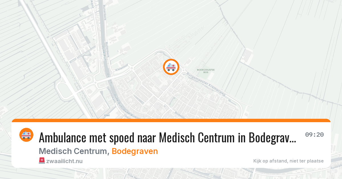 Ambulance met spoed naar Medisch Centrum in Bodegraven — 16 jul 2026