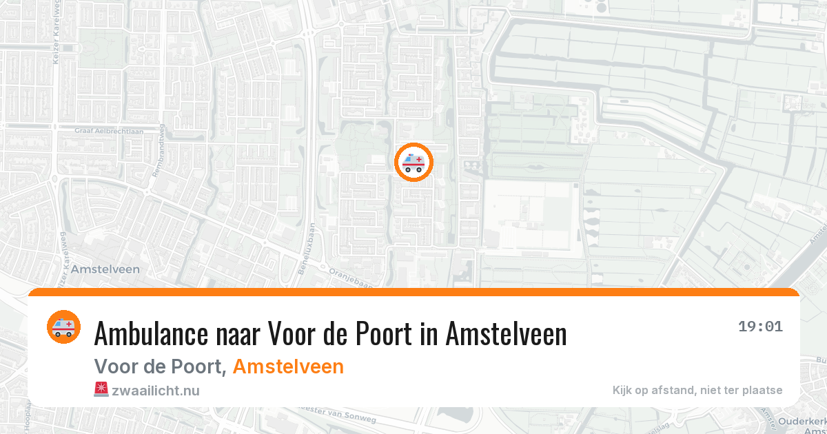 Ambulance naar Voor de Poort in Amstelveen — 19 mrt 2026