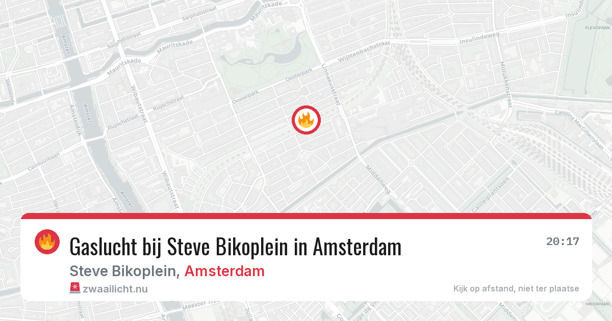 Gaslucht bij Steve Bikoplein in Amsterdam — 19 mrt 2026