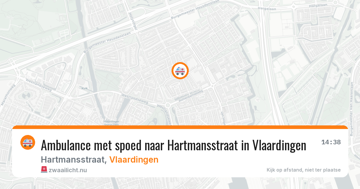 Ambulance met spoed naar Hartmansstraat in Vlaardingen — 16 jul 2026