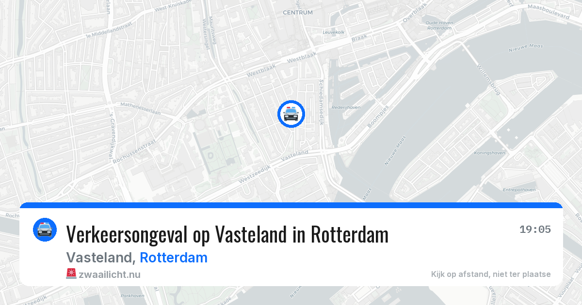 Verkeersongeval op Vasteland in Rotterdam — 23 jul 2026