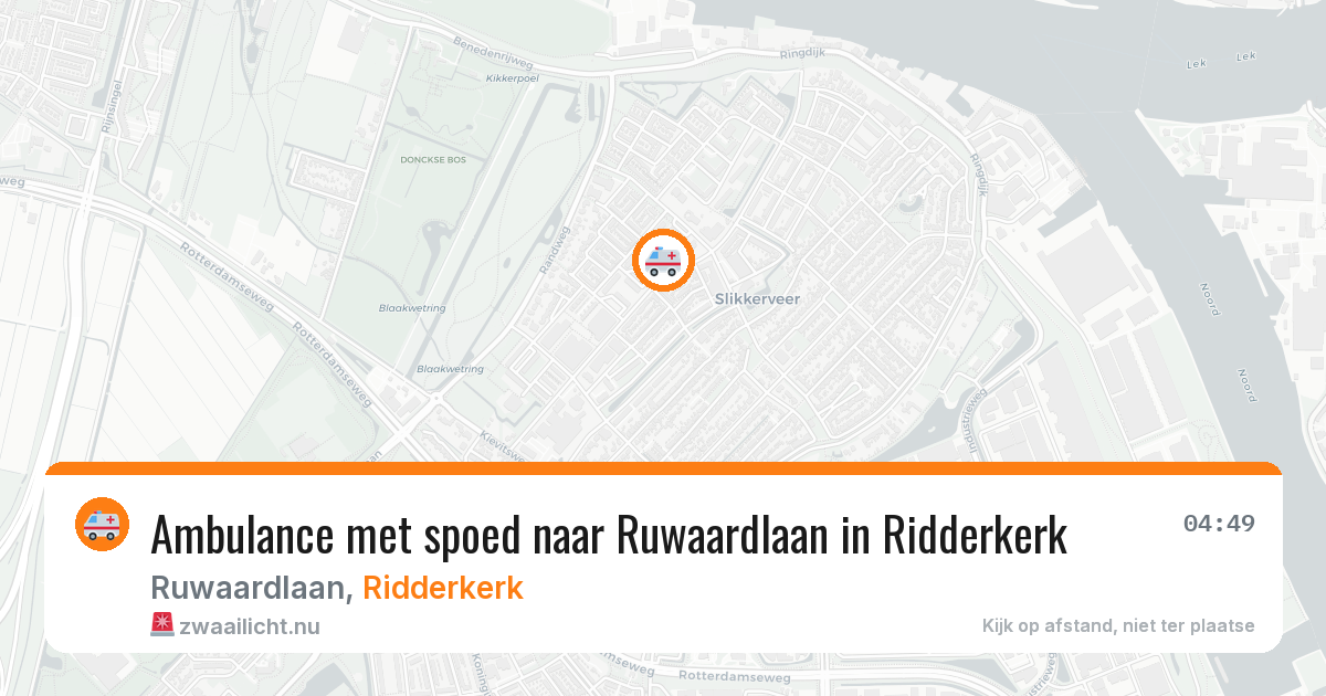 Ambulance met spoed naar Ruwaardlaan in Ridderkerk — 25 mrt 2026