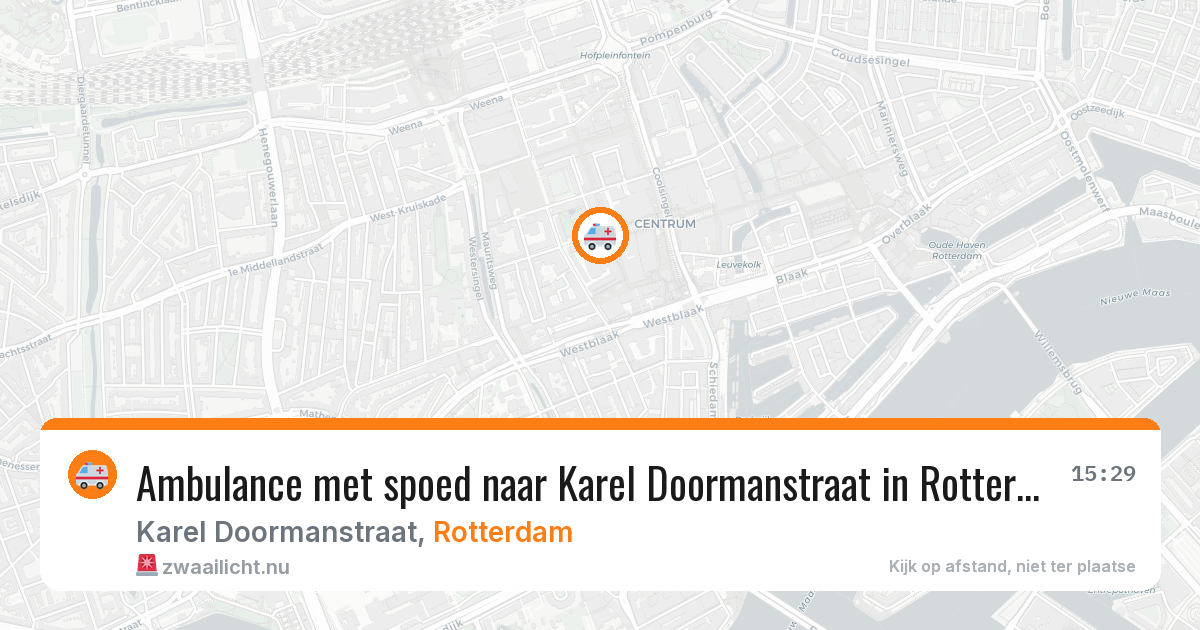 Ambulance met spoed naar Karel Doormanstraat in Rotterdam — 19 mrt 2026