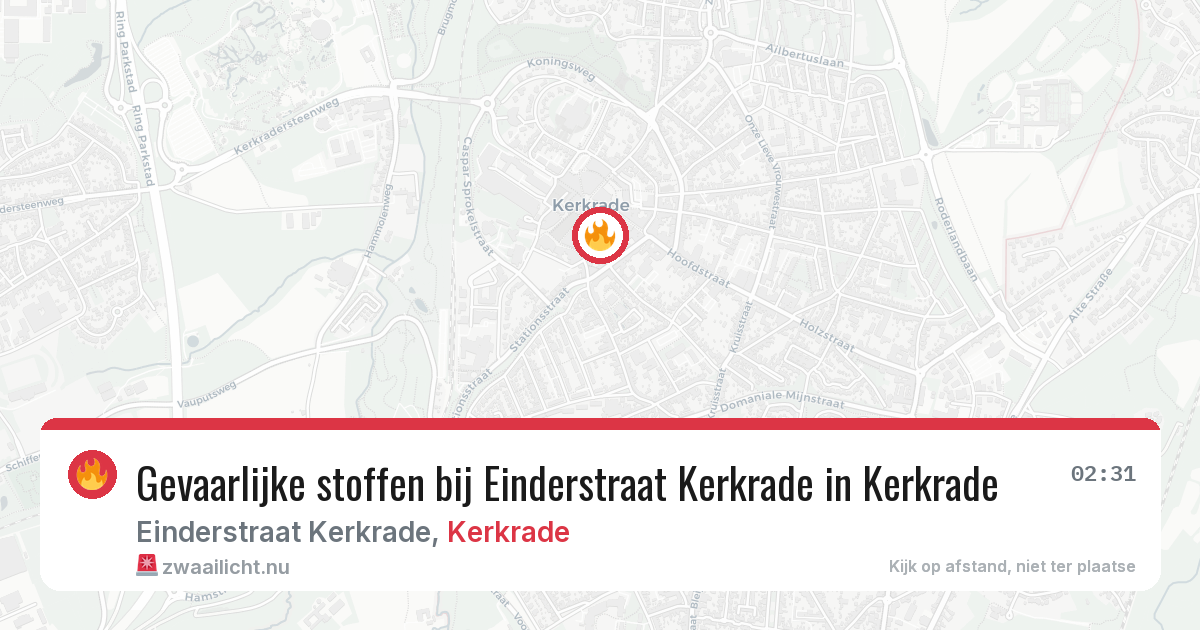 Gevaarlijke stoffen bij Einderstraat Kerkrade in Kerkrade — 7 mei 2026