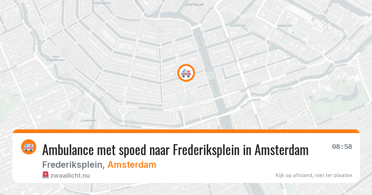 Ambulance met spoed naar Frederiksplein in Amsterdam — 24 jul 2026