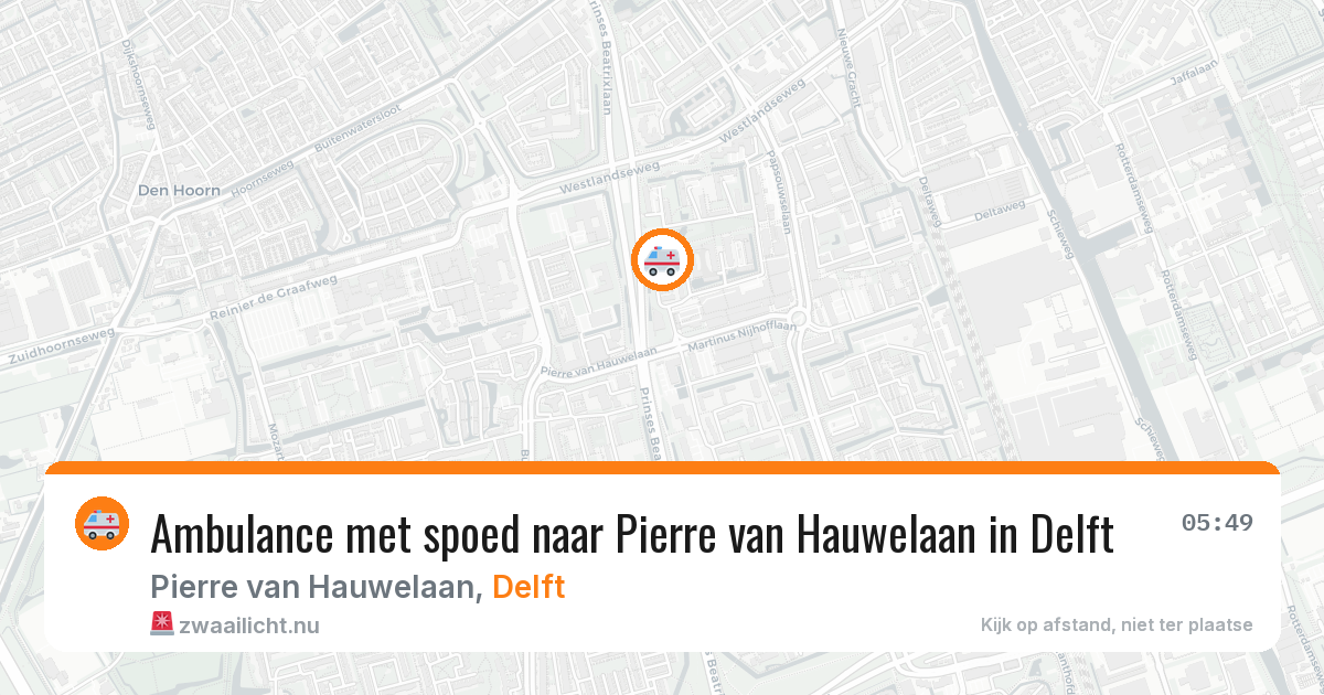 Ambulance met spoed naar Pierre van Hauwelaan in Delft — 22 mei 2026