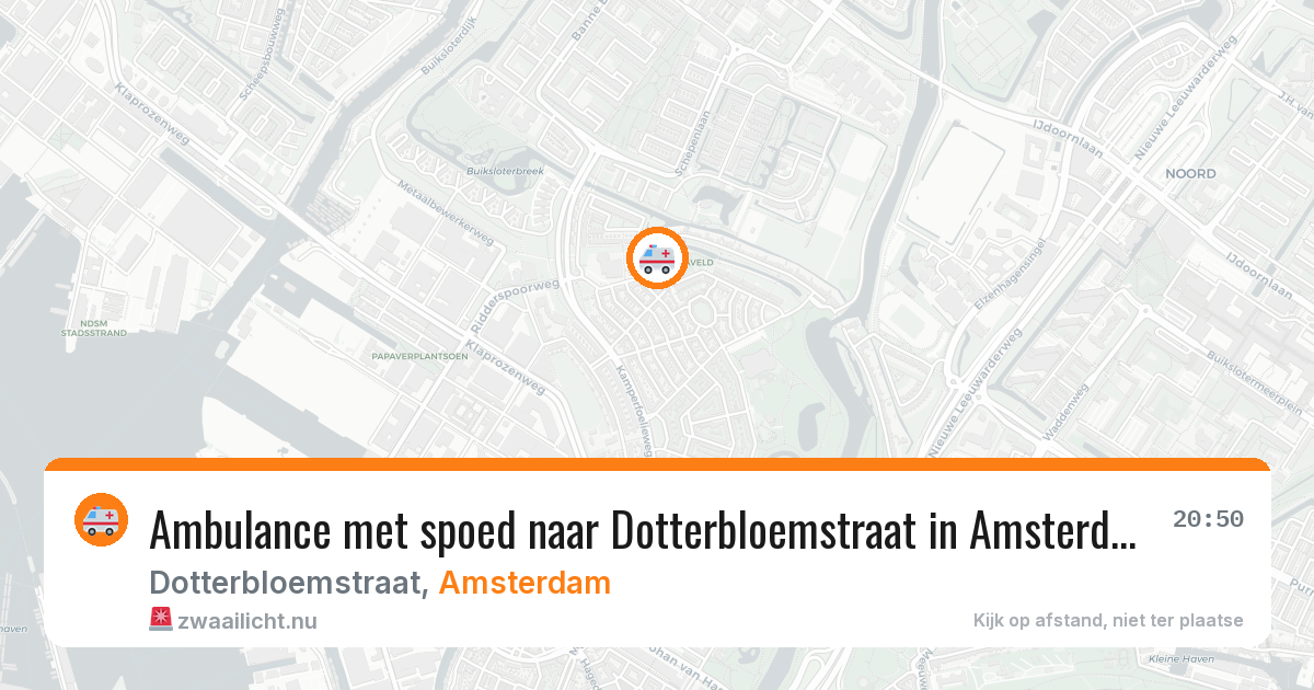 Ambulance met spoed naar Dotterbloemstraat in Amsterdam — 22 mrt 2026
