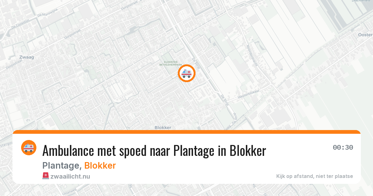 Ambulance met spoed naar Plantage in Blokker — 8 mei 2026