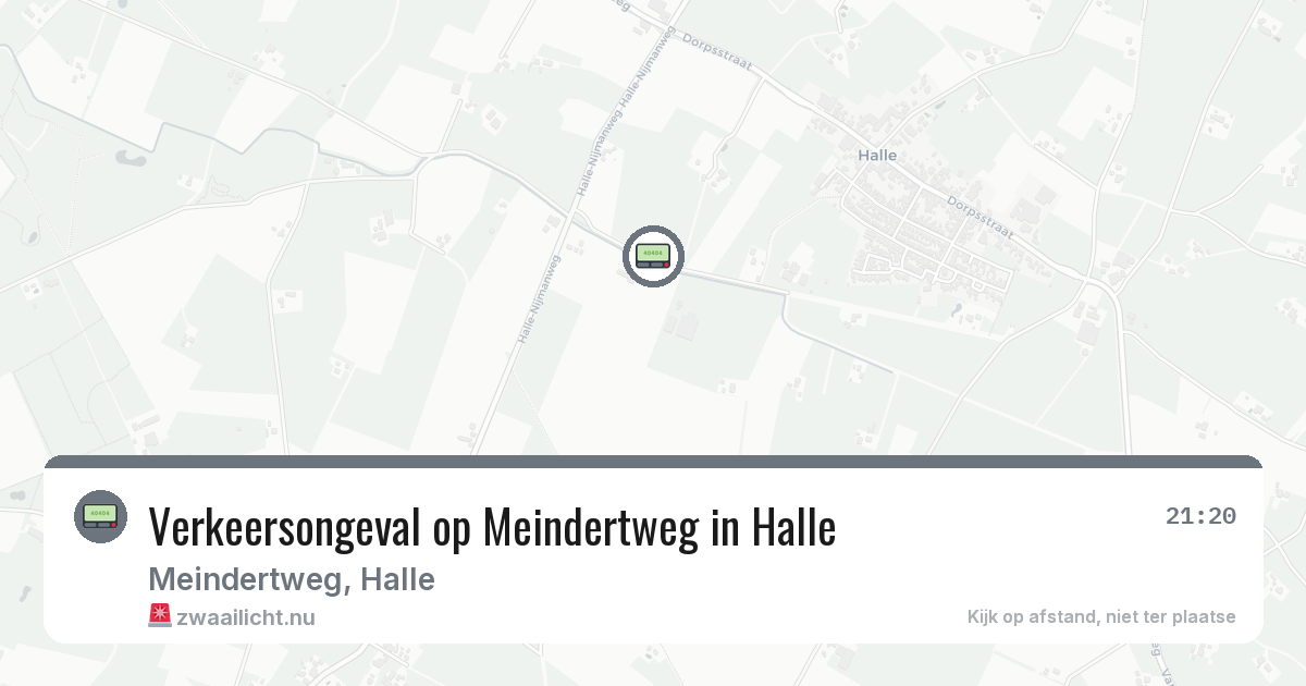 Verkeersongeval op Meindertweg in Halle — 22 mrt 2026