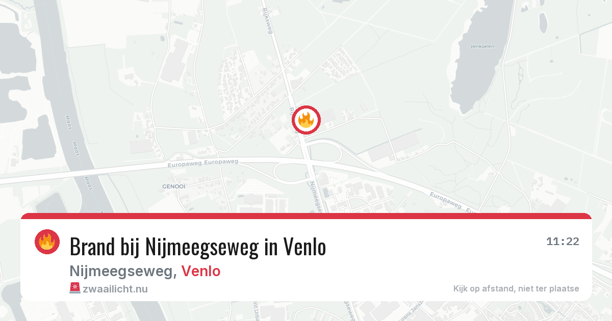 Brand bij Nijmeegseweg in Venlo — 10 jul 2026