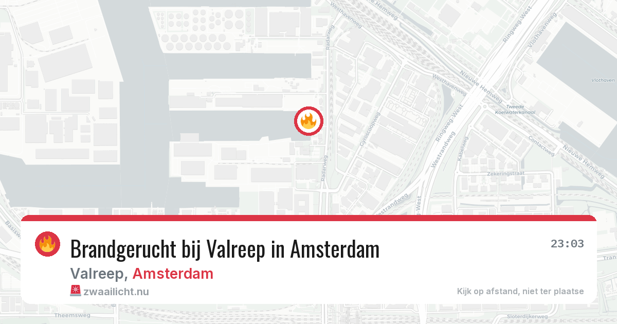 Brandgerucht bij Valreep in Amsterdam — 13 jul 2026