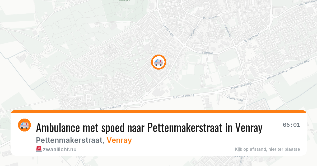Ambulance met spoed naar Pettenmakerstraat in Venray — 23 jul 2026