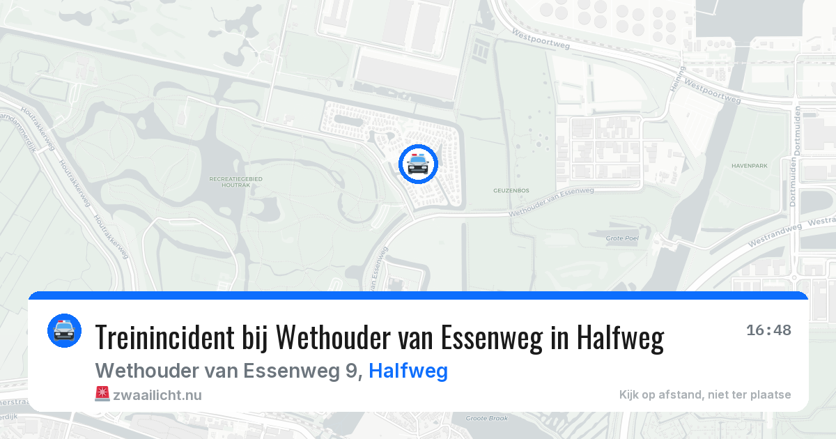 Treinincident bij Wethouder van Essenweg in Halfweg — 23 mrt 2026
