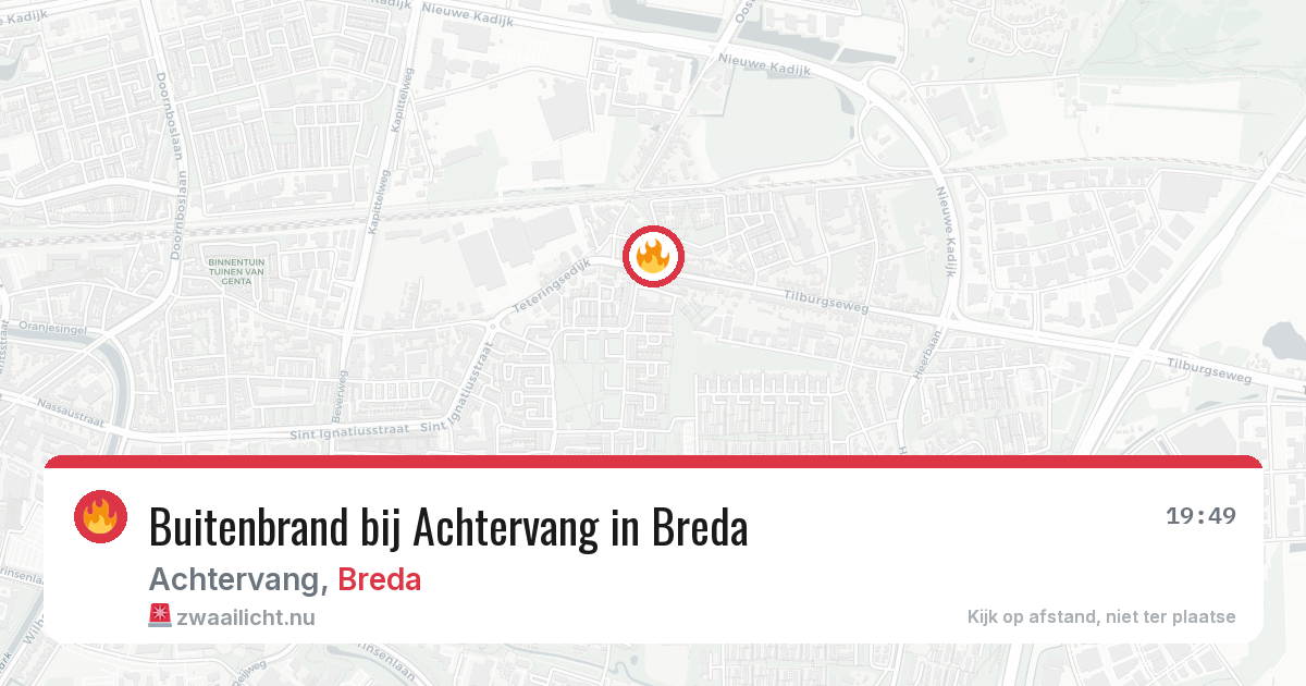 Buitenbrand bij Achtervang in Breda — 16 jul 2026