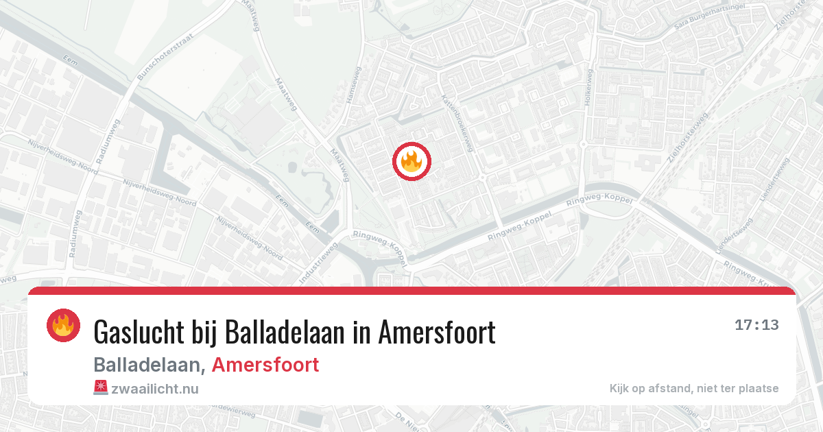 Gaslucht bij Balladelaan in Amersfoort — 14 jul 2026