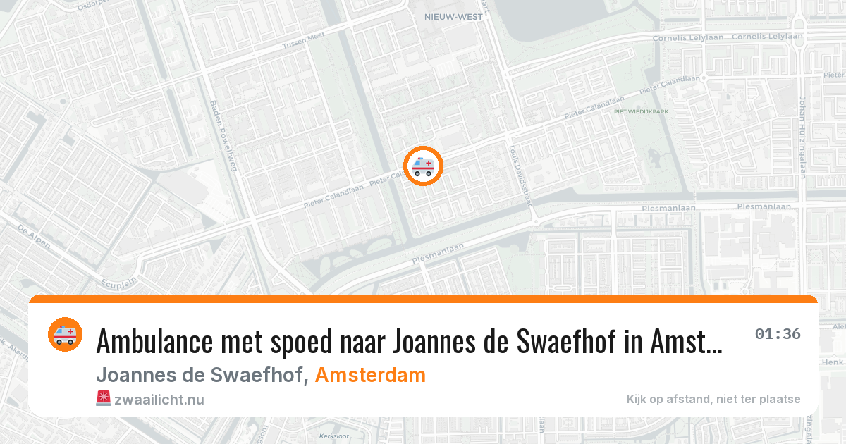 Ambulance met spoed naar Joannes de Swaefhof in Amsterdam — 25 jul 2026