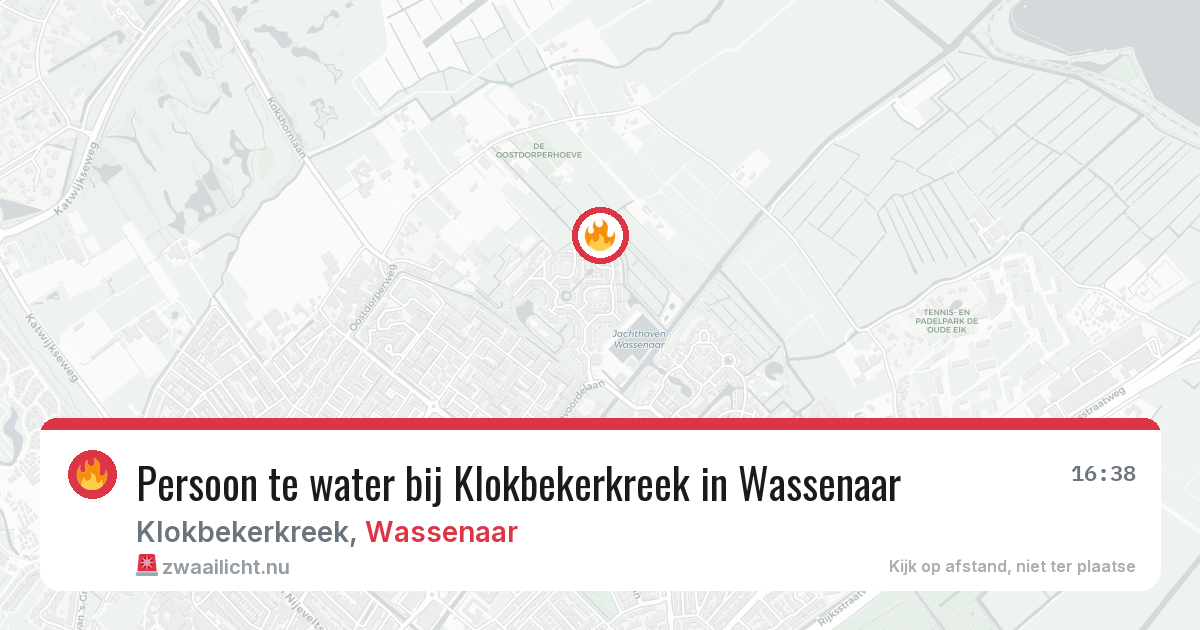 Persoon te water bij Klokbekerkreek in Wassenaar — 15 jul 2026
