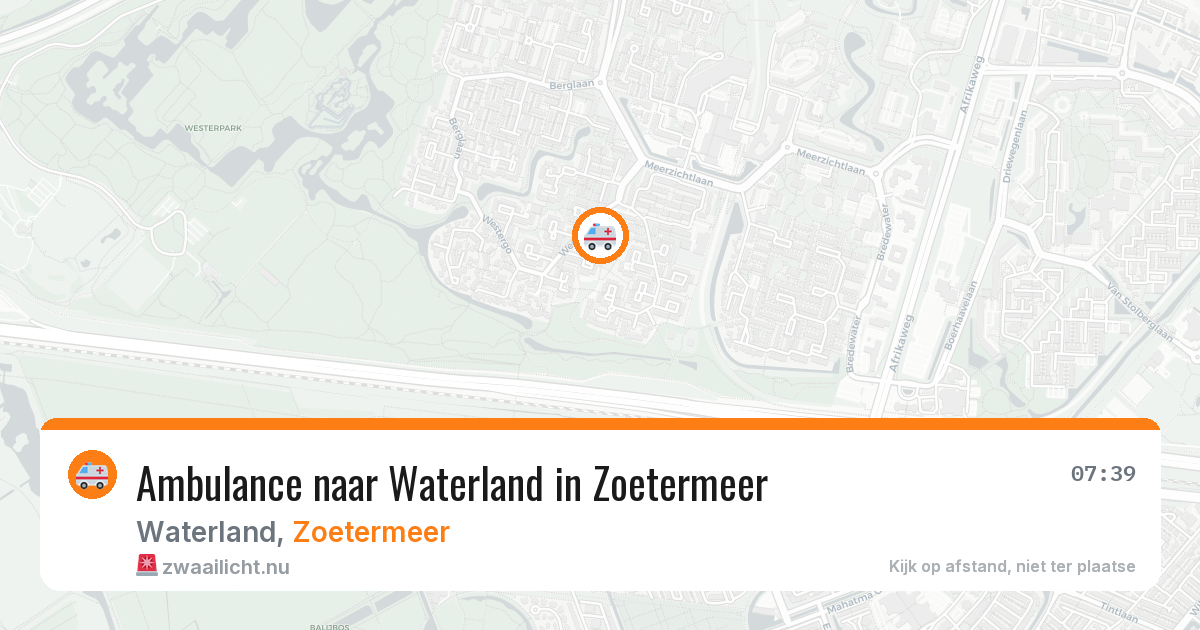 Ambulance naar Waterland in Zoetermeer — 27 jul 2026