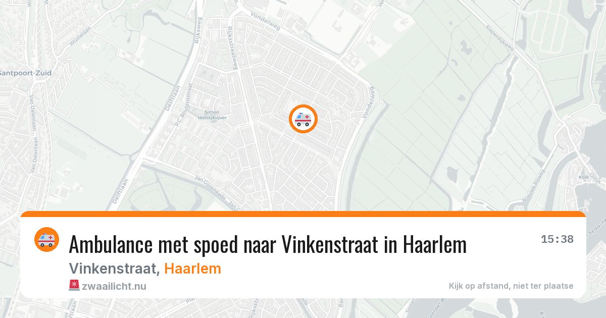 Ambulance met spoed naar Vinkenstraat in Haarlem — 12 jul 2026