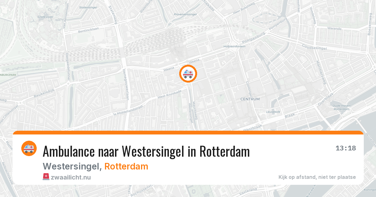 Ambulance naar Westersingel in Rotterdam — 13 jul 2026