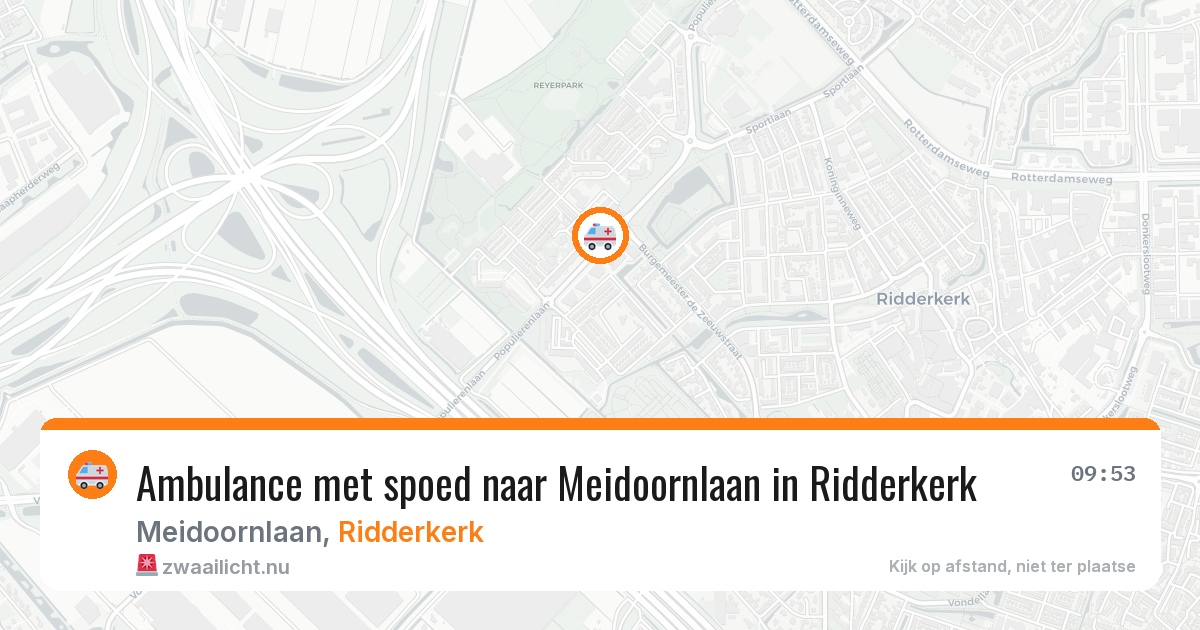 Ambulance met spoed naar Meidoornlaan in Ridderkerk — 15 jul 2026