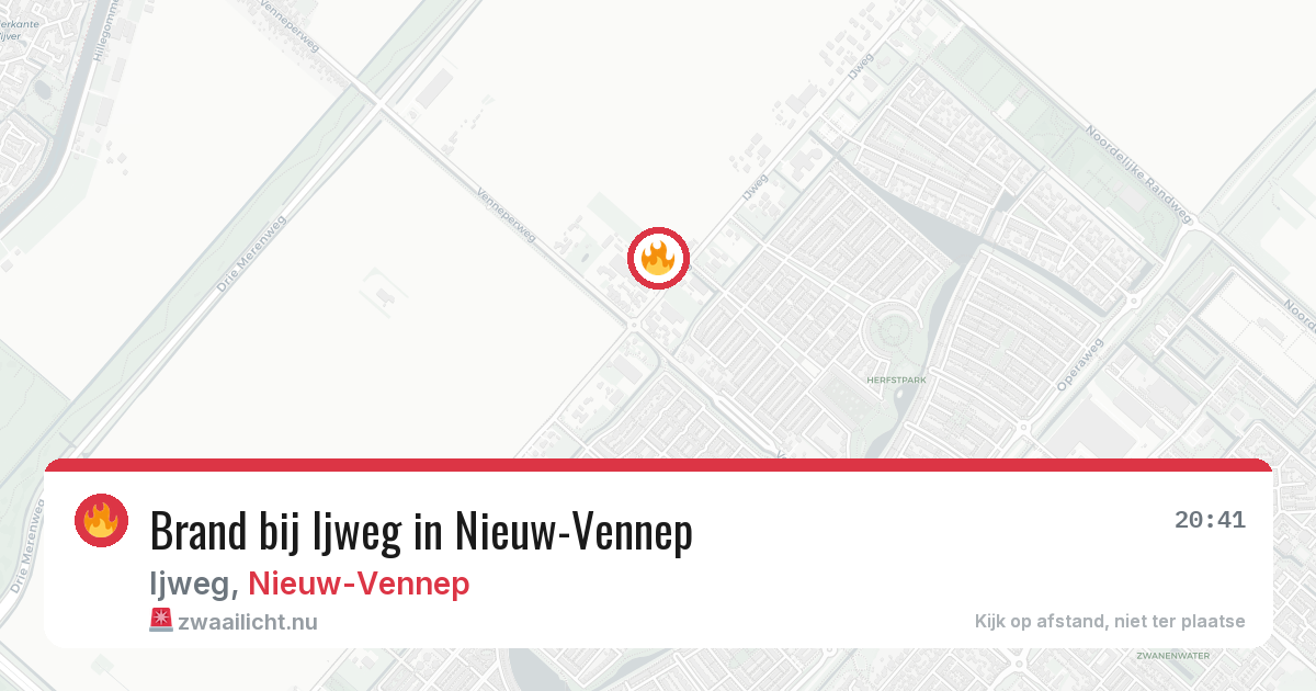 Brand bij Ijweg in Nieuw-Vennep — 20 jul 2026
