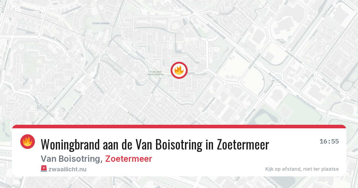 Woningbrand aan de Van Boisotring in Zoetermeer — 29 mei 2026