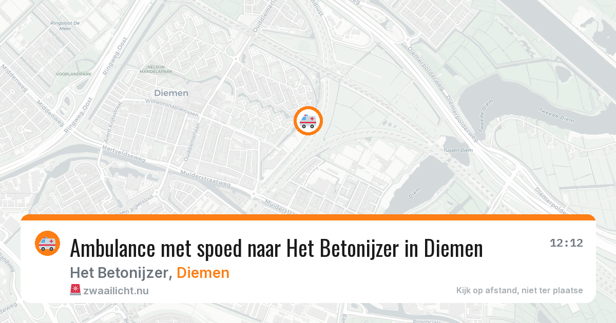 Ambulance met spoed naar Het Betonijzer in Diemen — 31 mei 2026