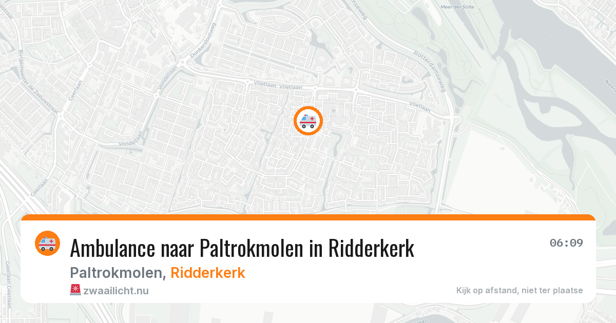 Ambulance naar Paltrokmolen in Ridderkerk — 13 jul 2026