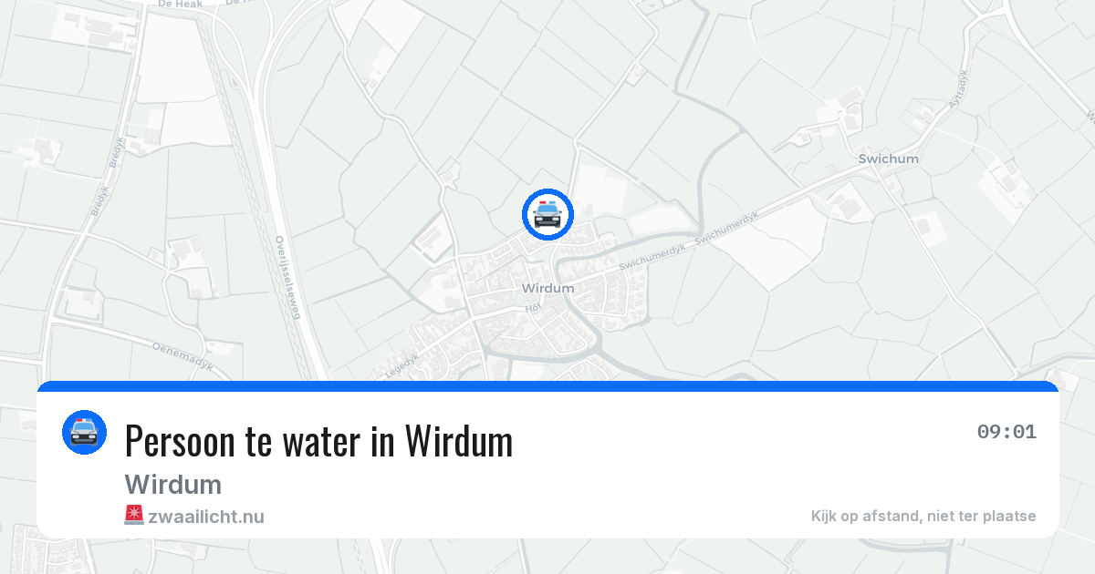 Persoon te water in Wirdum — 16 apr 2026