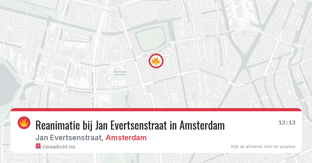 Reanimatie bij Jan Evertsenstraat in Amsterdam — 17 mei 2026