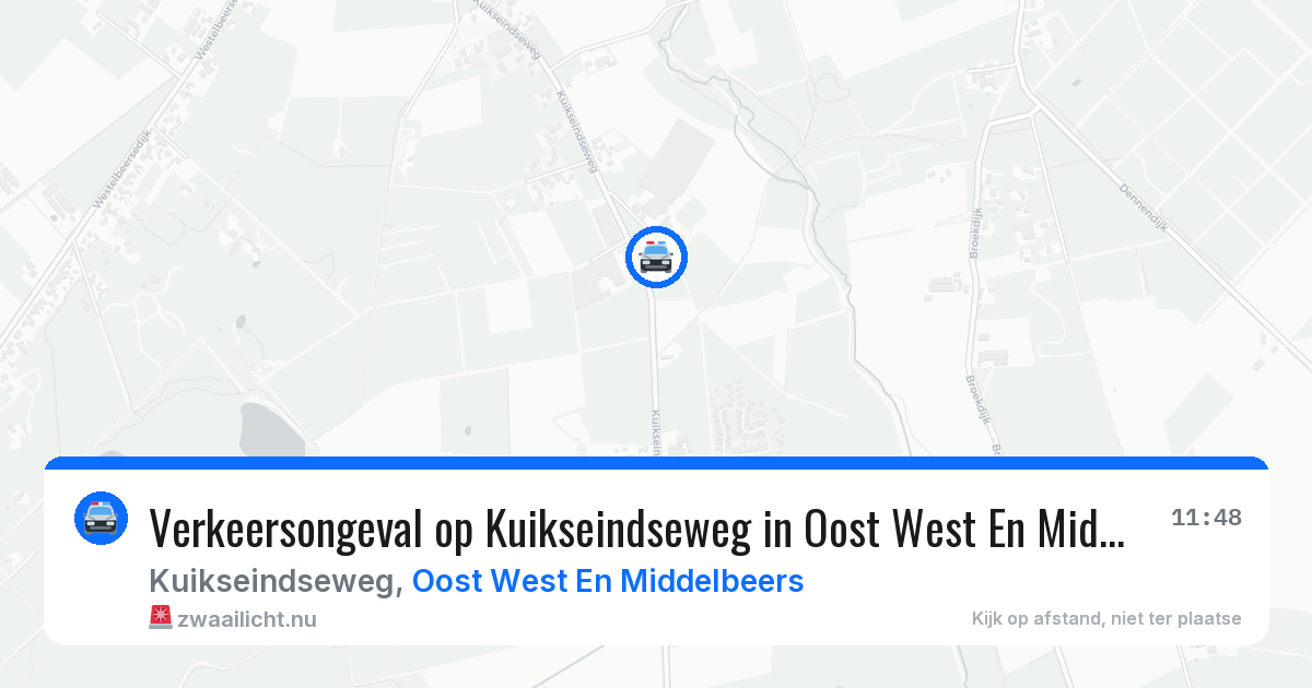 Verkeersongeval op Kuikseindseweg in Oost West En Middelbeers — 17 apr 2026