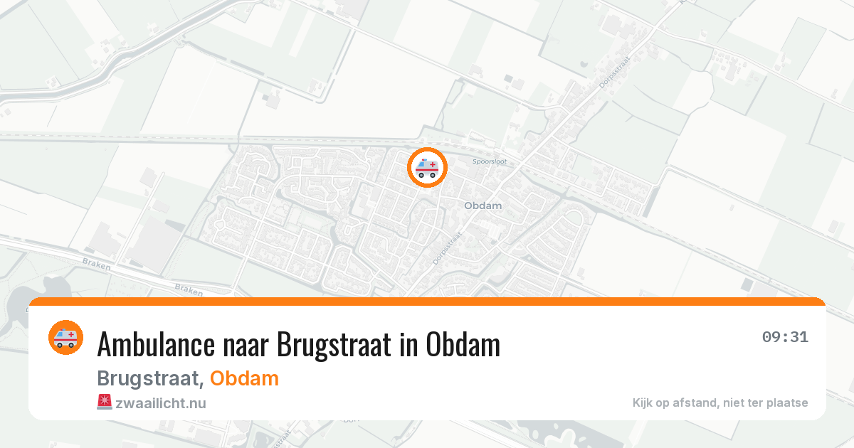 Ambulance naar Brugstraat in Obdam — 25 jul 2026