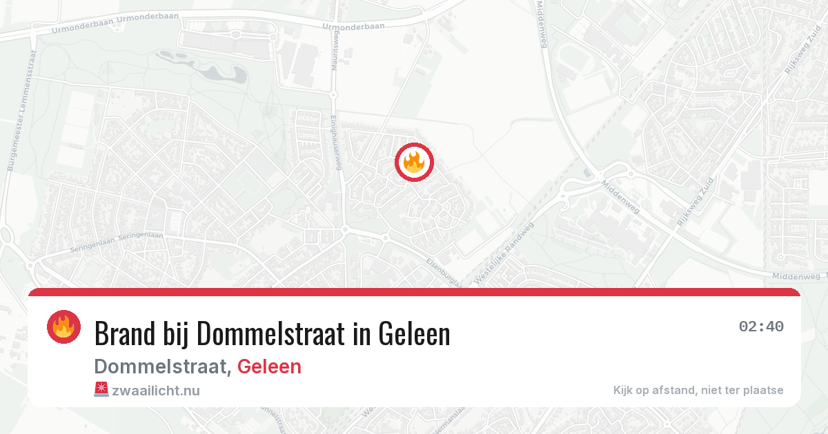 Brand bij Dommelstraat in Geleen — 20 mei 2026