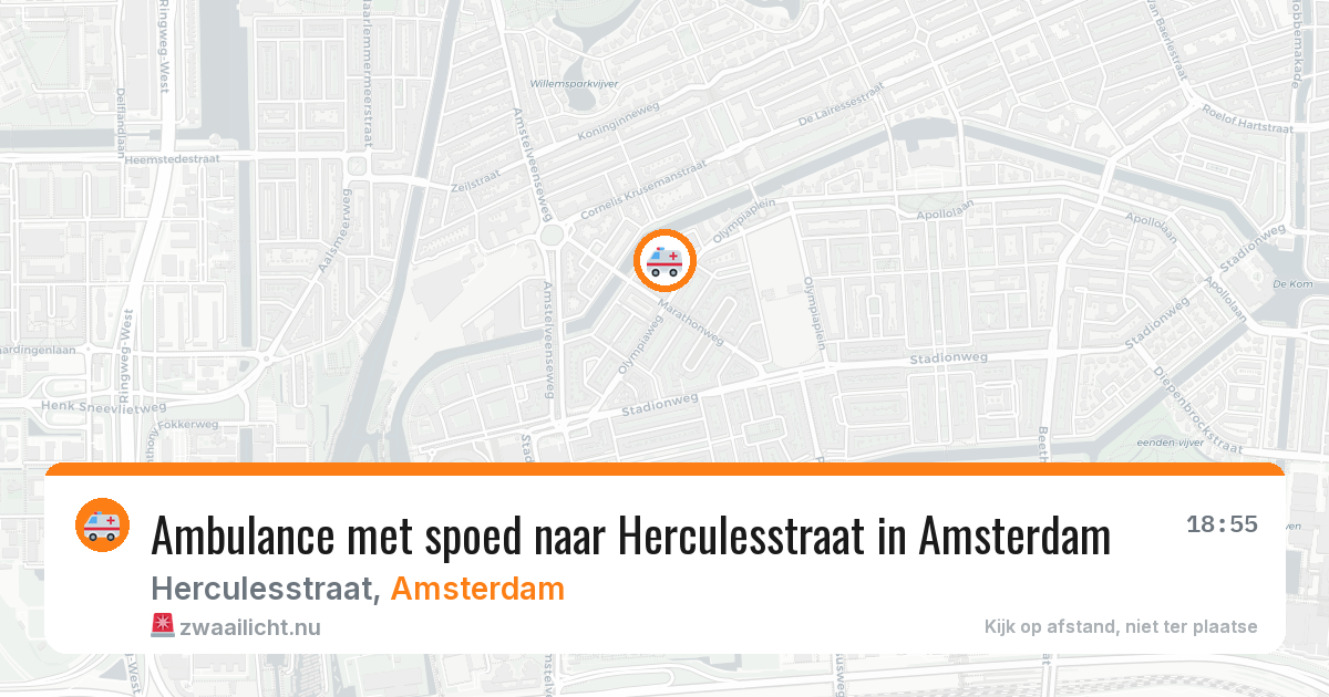 Ambulance met spoed naar Herculesstraat in Amsterdam — 15 apr 2026