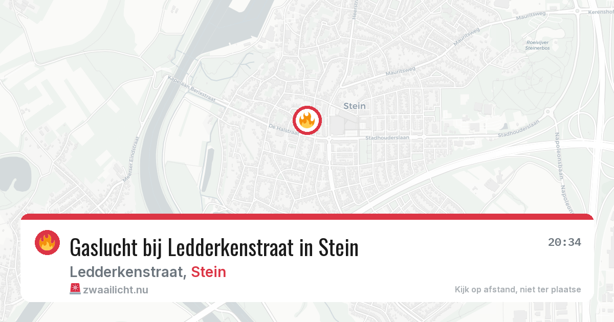 Gaslucht bij Ledderkenstraat in Stein — 25 mrt 2026