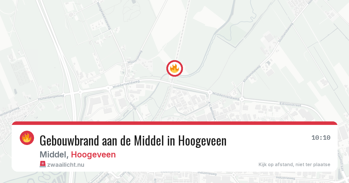 Gebouwbrand aan de Middel in Hoogeveen — 21 apr 2026