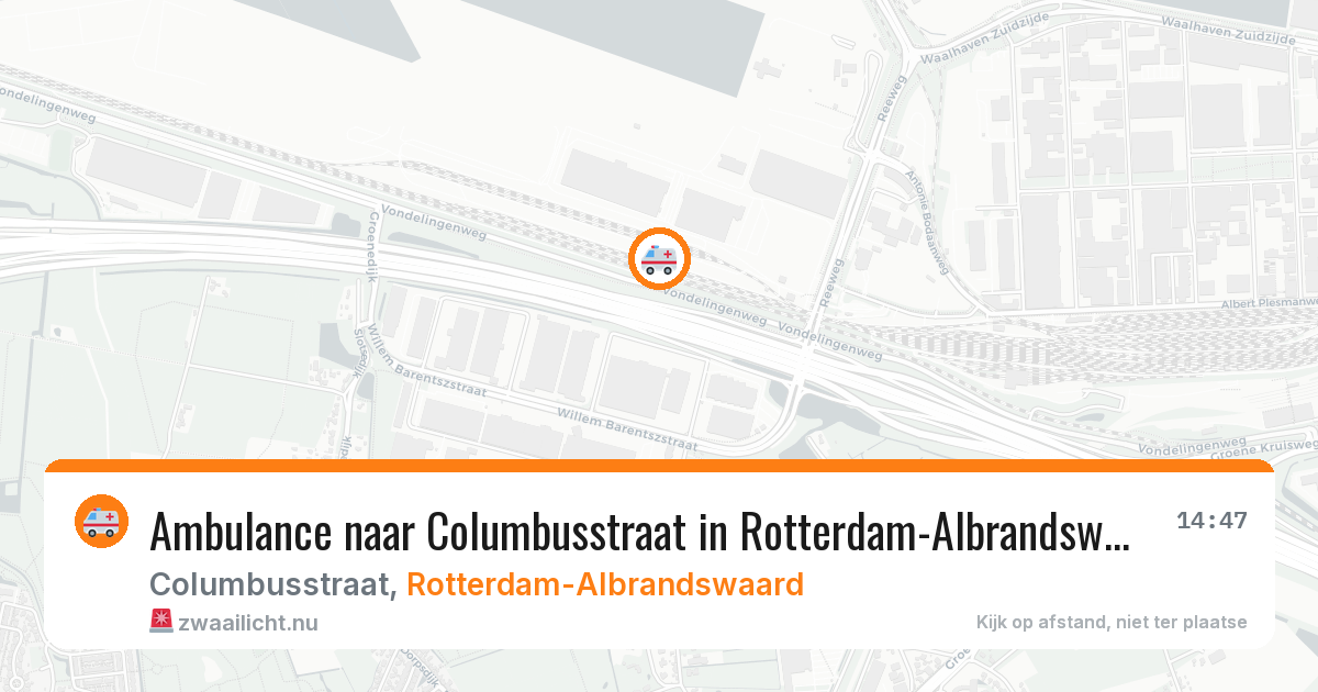 Ambulance naar Columbusstraat in Rotterdam-Albrandswaard — 18 mrt 2026