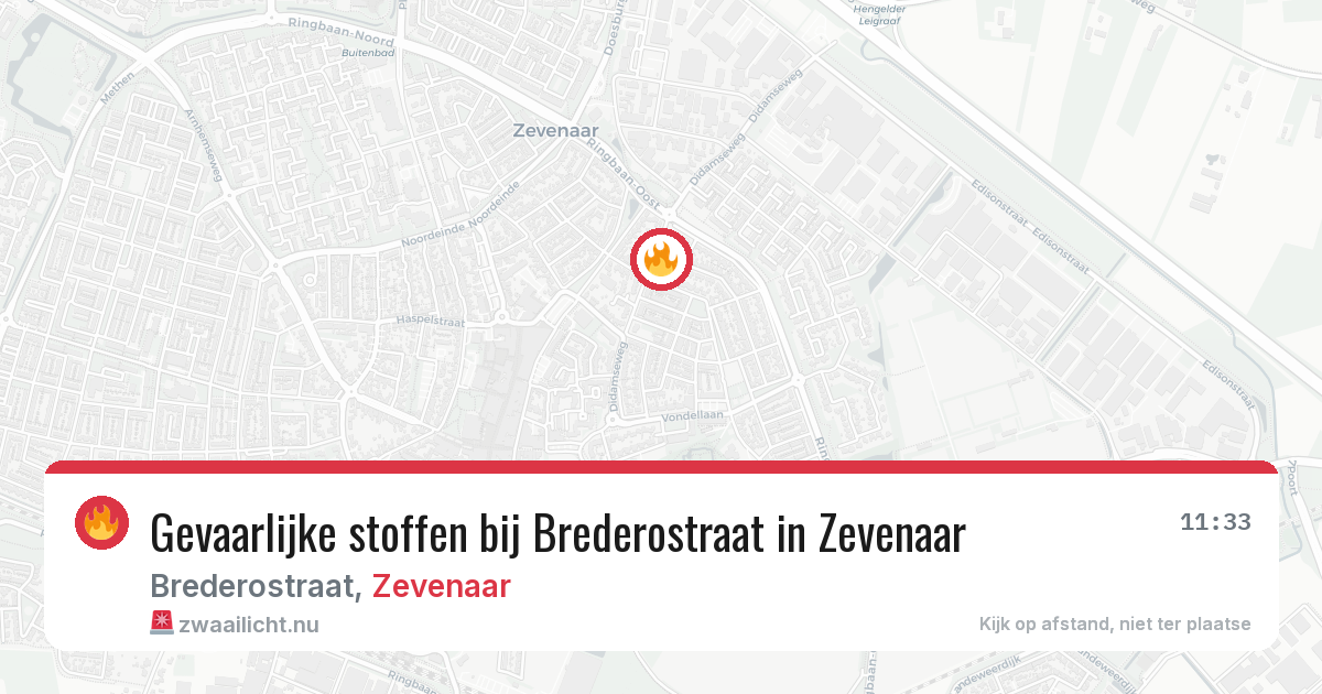 Gevaarlijke stoffen bij Brederostraat in Zevenaar — 19 mei 2026