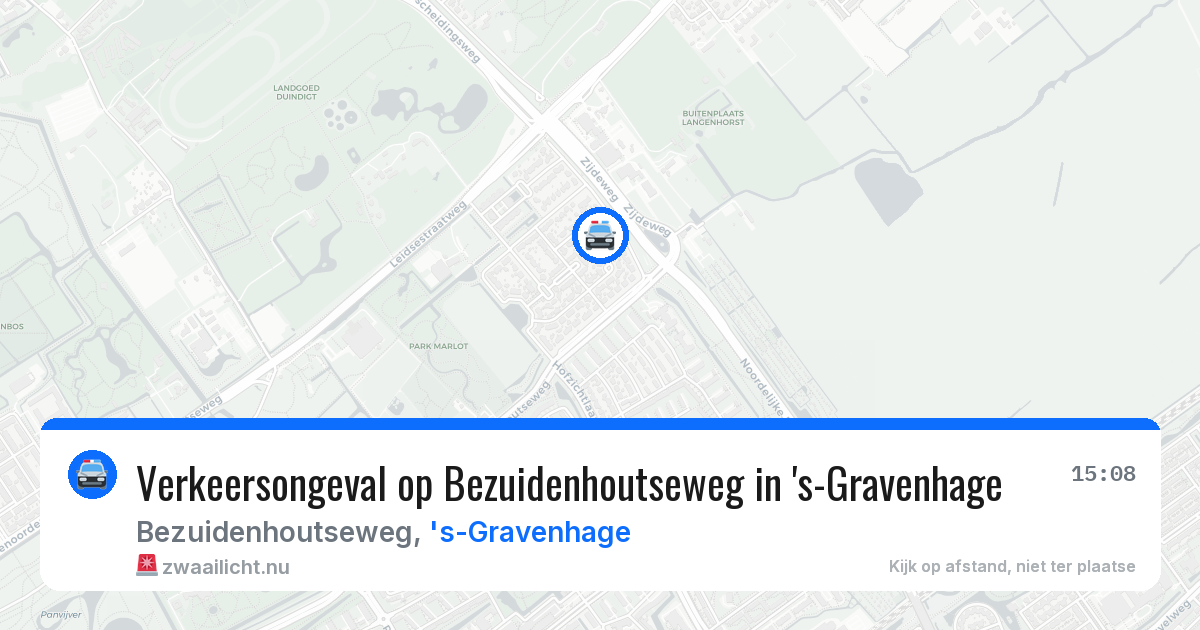 Verkeersongeval op Bezuidenhoutseweg in 's-Gravenhage — 8 jun 2026