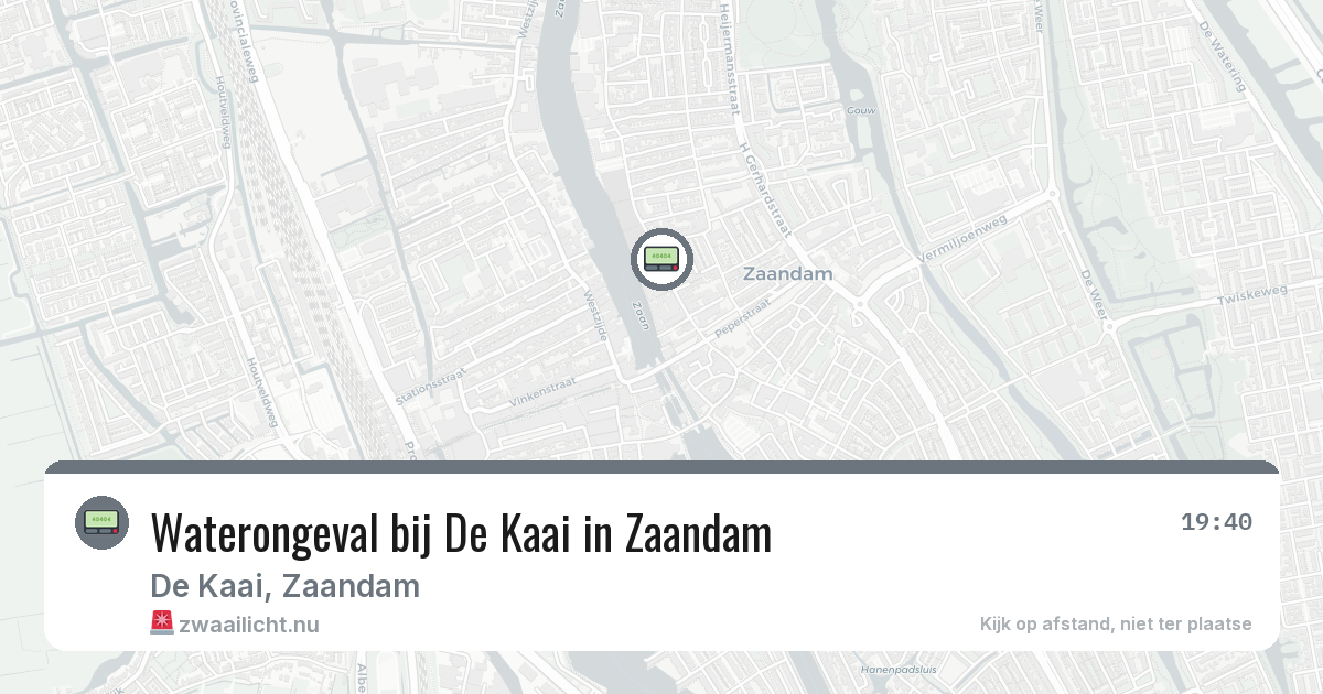 Waterongeval bij De Kaai in Zaandam — 11 mrt 2026