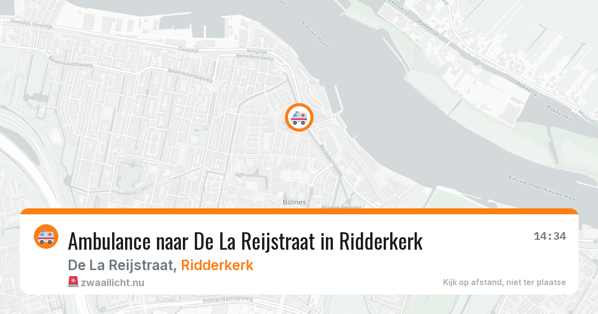 Ambulance naar De La Reijstraat in Ridderkerk — 14 jul 2026